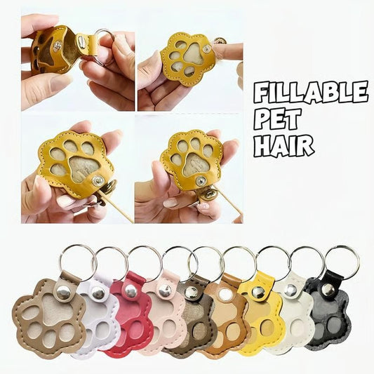 Pet Paw Shaped Leather Keychain