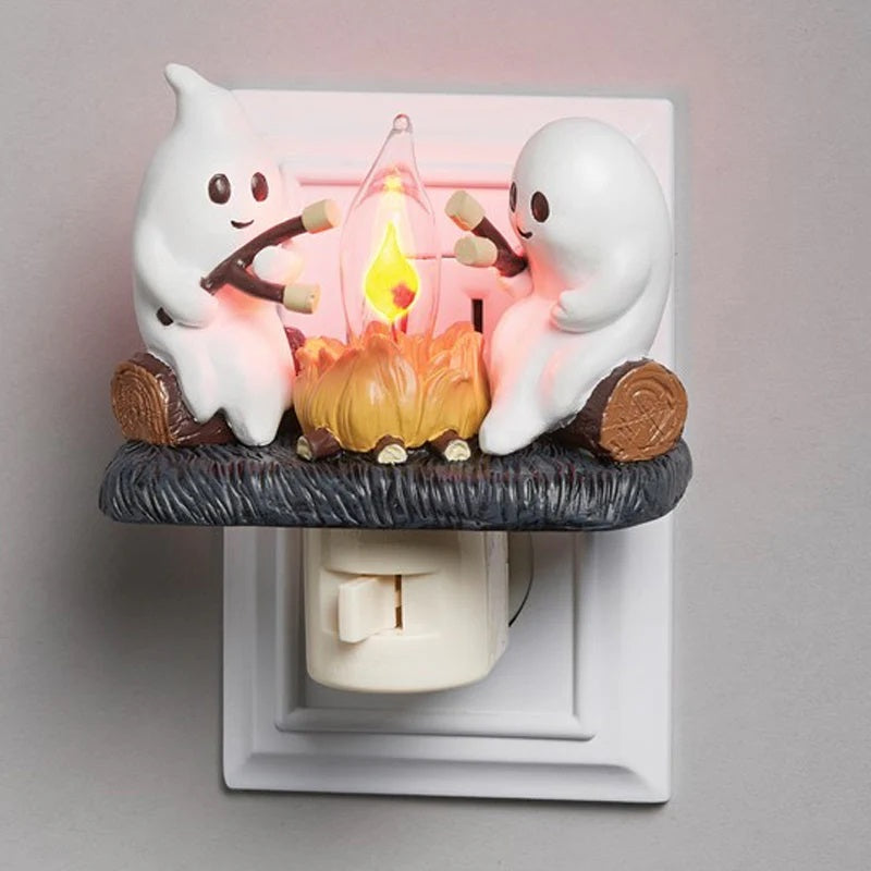 Halloween Ghost Campfire Flickering Night Light