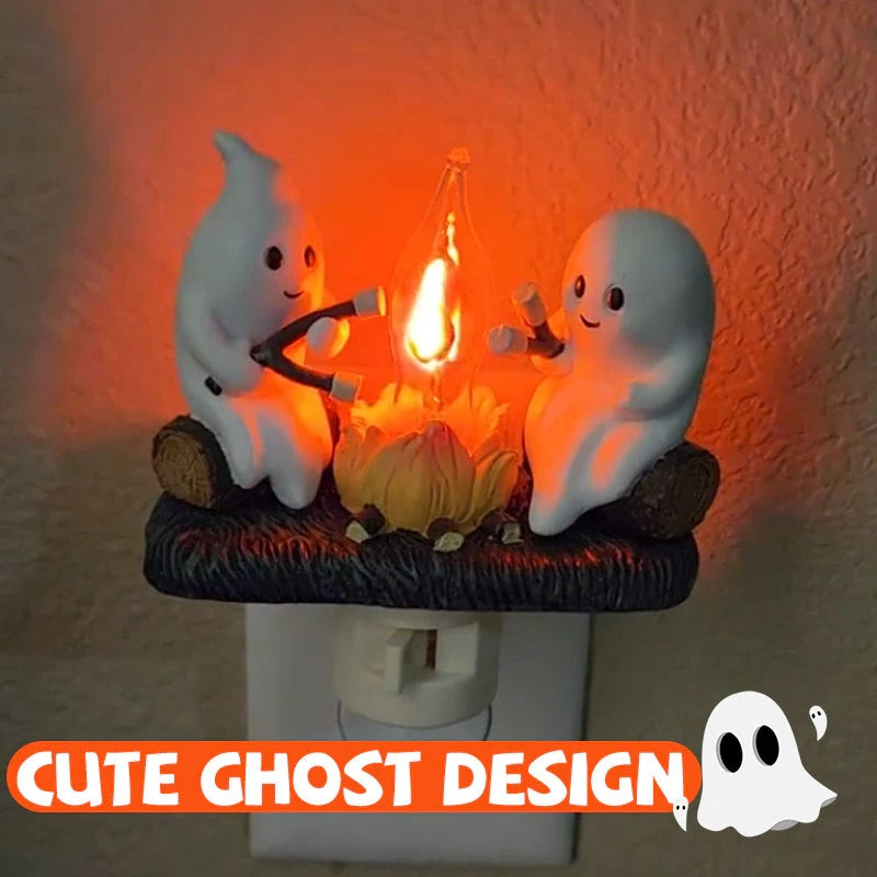 Halloween Ghost Campfire Flickering Night Light