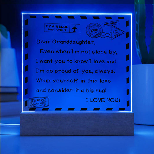 To My Granddaughter - I Love You - D351 - LED Acrylic Plaque