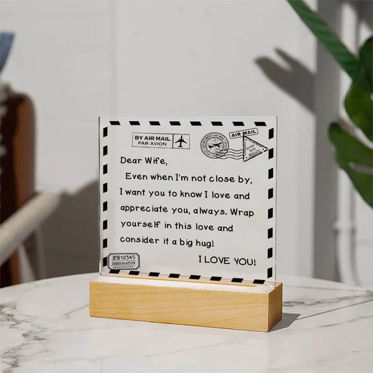 To My Wife - I Love You - D351 - LED Acrylic Plaque