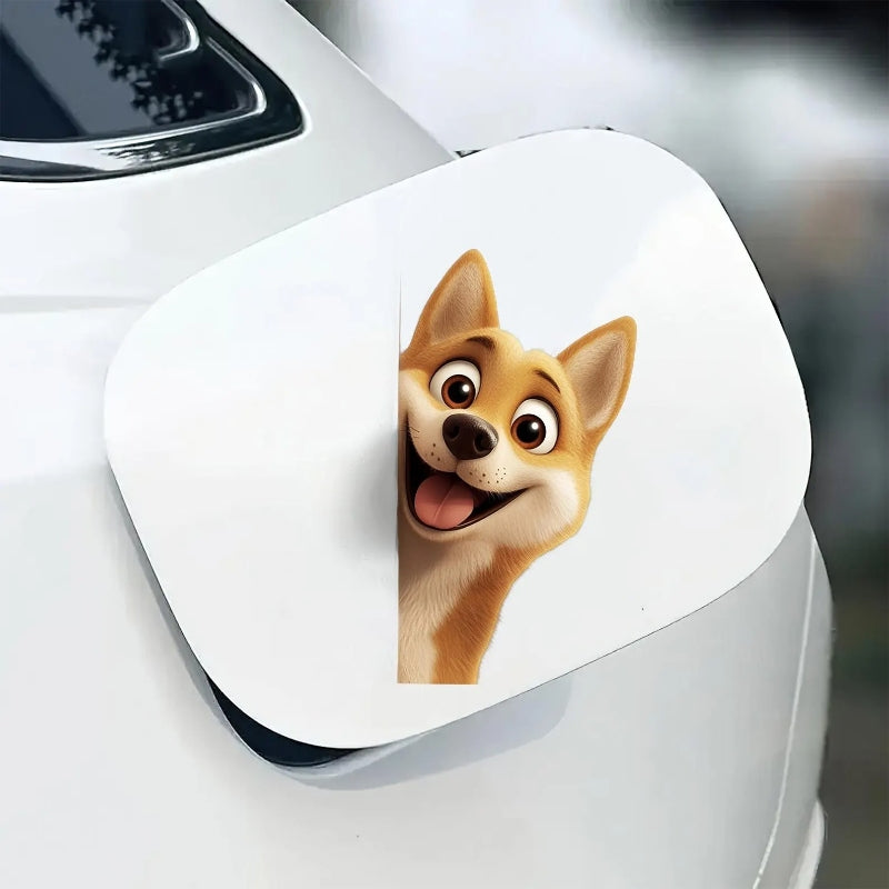 Shiba Inu Dog - Peekaboo Dog Head Car Sticker - DS031
