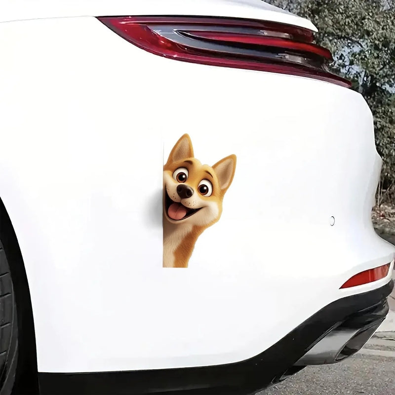 Shiba Inu Dog - Peekaboo Dog Head Car Sticker - DS031