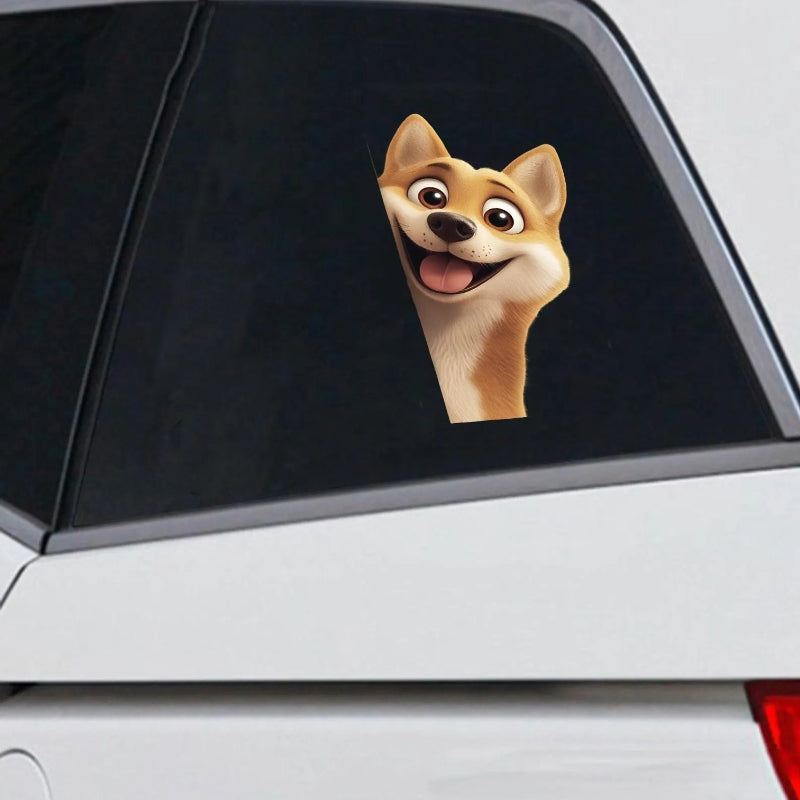 Shiba Inu Dog - Peekaboo Dog Head Car Sticker - DS031