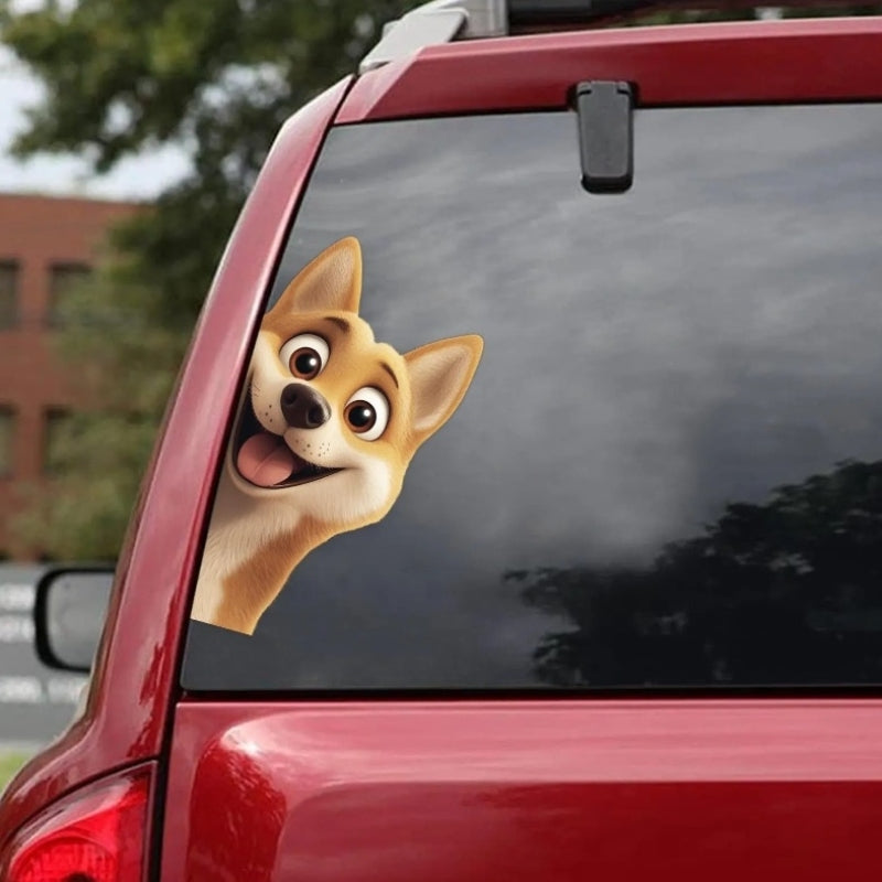 Shiba Inu Dog - Peekaboo Dog Head Car Sticker - DS031
