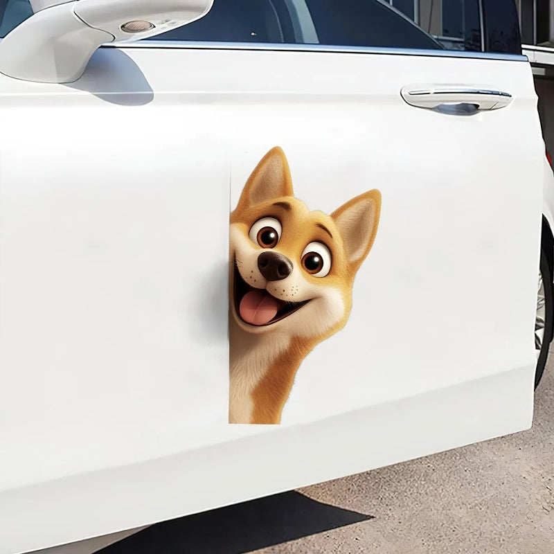 Shiba Inu Dog - Peekaboo Dog Head Car Sticker - DS031