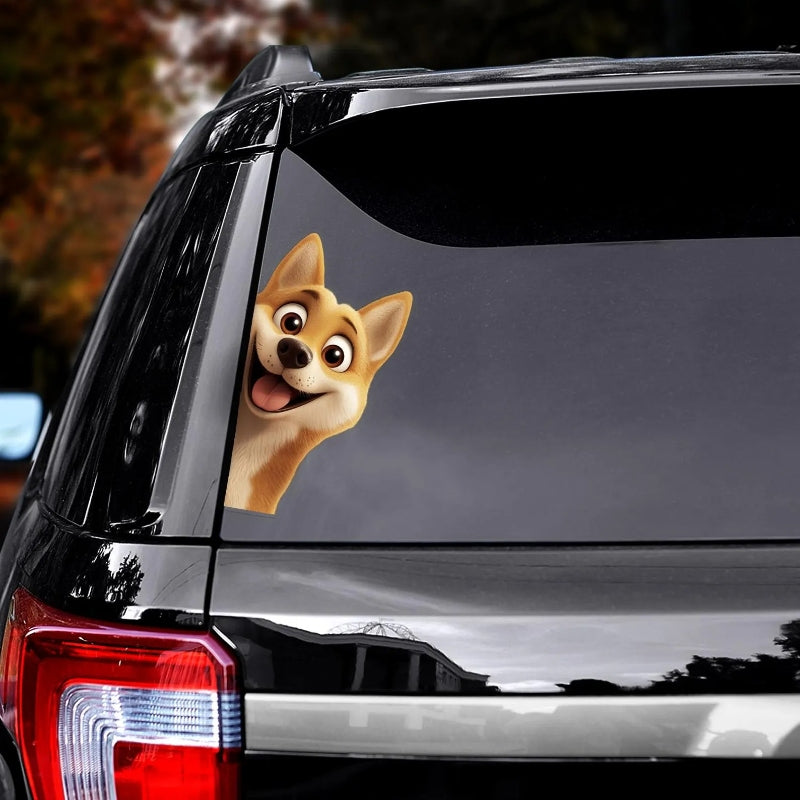 Shiba Inu Dog - Peekaboo Dog Head Car Sticker - DS031