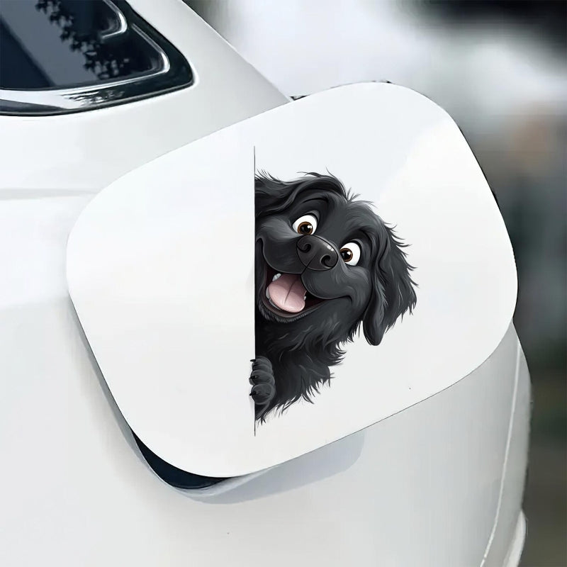 Newfoundland Dog - Peekaboo Dog Head Car Sticker - DS036