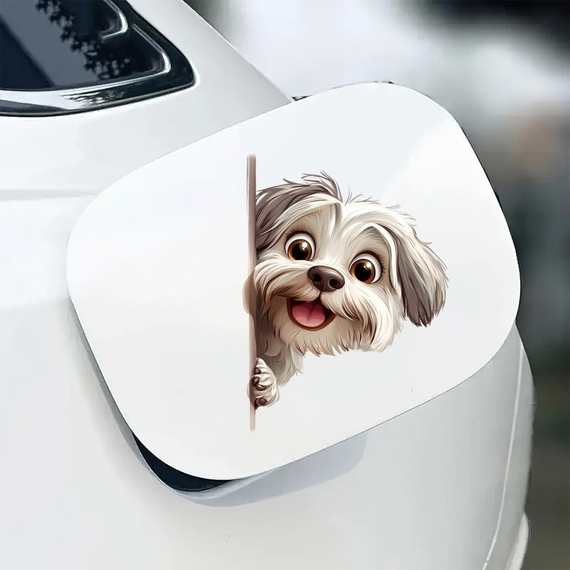 Havanese Dog - Peekaboo Dog Head Car Sticker - DS037