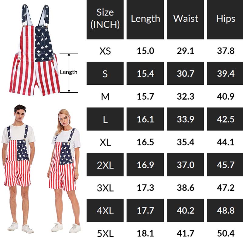 American Flag Overalls Shorts - Your Best Shorts for July 4th