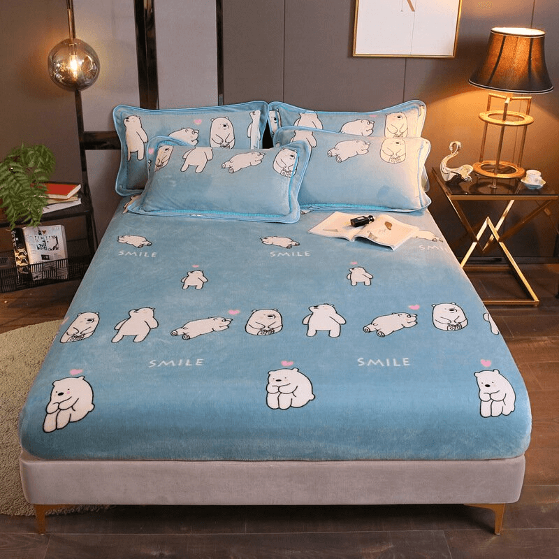 Warmth Heating Micro Fleece Extra Soft Cozy Velvet Plush Fitted Bed Sheet【FREE SHIPPING】