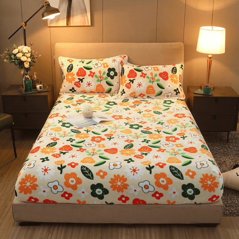 Warmth Heating Micro Fleece Extra Soft Cozy Velvet Plush Fitted Bed Sheet【FREE SHIPPING】