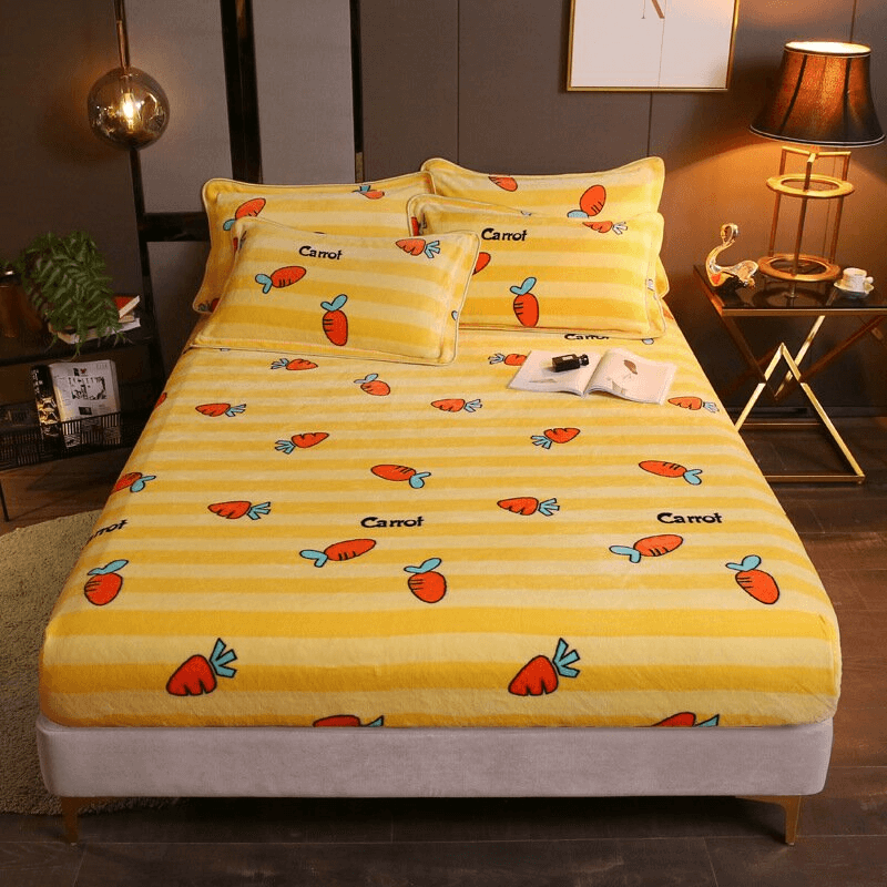Warmth Heating Micro Fleece Extra Soft Cozy Velvet Plush Fitted Bed Sheet【FREE SHIPPING】