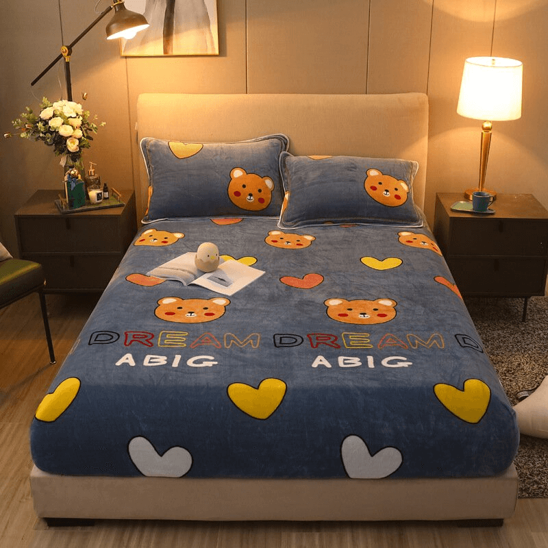 Warmth Heating Micro Fleece Extra Soft Cozy Velvet Plush Fitted Bed Sheet【FREE SHIPPING】