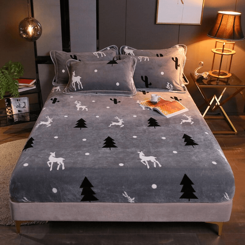 Warmth Heating Micro Fleece Extra Soft Cozy Velvet Plush Fitted Bed Sheet【FREE SHIPPING】