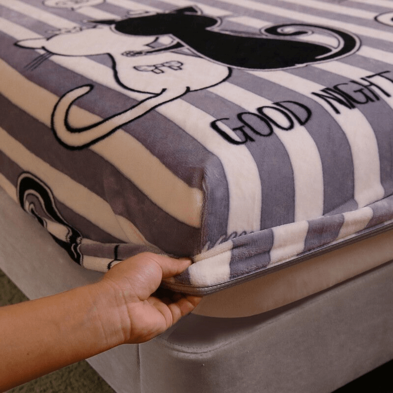 Warmth Heating Micro Fleece Extra Soft Cozy Velvet Plush Fitted Bed Sheet【FREE SHIPPING】