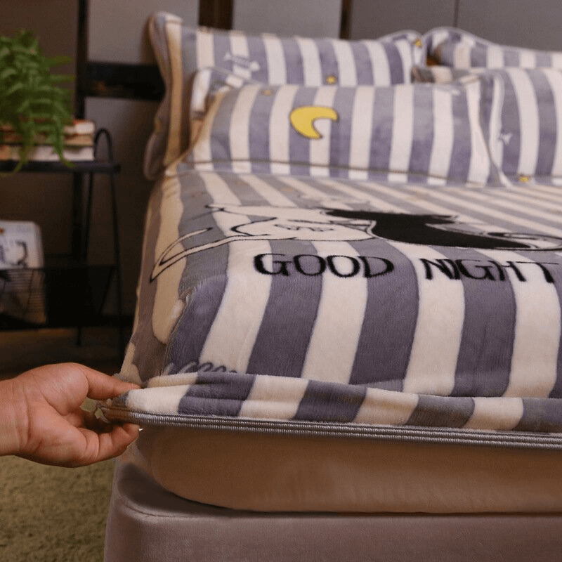 Warmth Heating Micro Fleece Extra Soft Cozy Velvet Plush Fitted Bed Sheet【FREE SHIPPING】