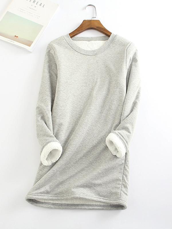 New Casual Cotton Round Neck Solid Sweatshirt & Pants
