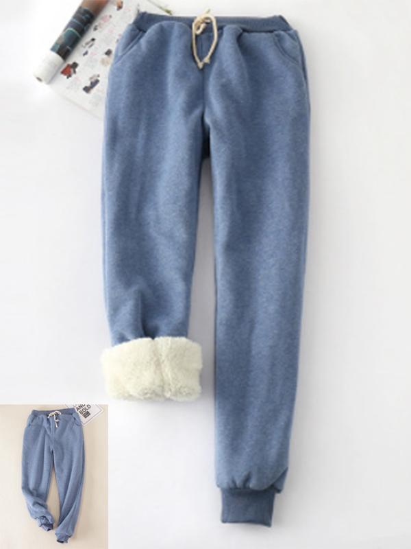 New Casual Cotton Round Neck Solid Sweatshirt & Pants