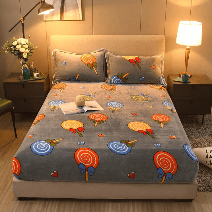 Warmth Heating Micro Fleece Extra Soft Cozy Velvet Plush Fitted Bed Sheet【FREE SHIPPING】