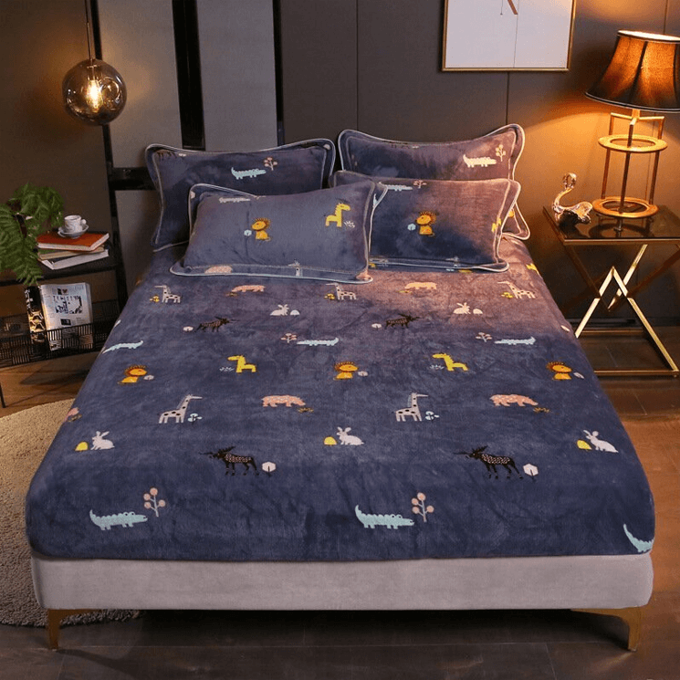 Warmth Heating Micro Fleece Extra Soft Cozy Velvet Plush Fitted Bed Sheet【FREE SHIPPING】