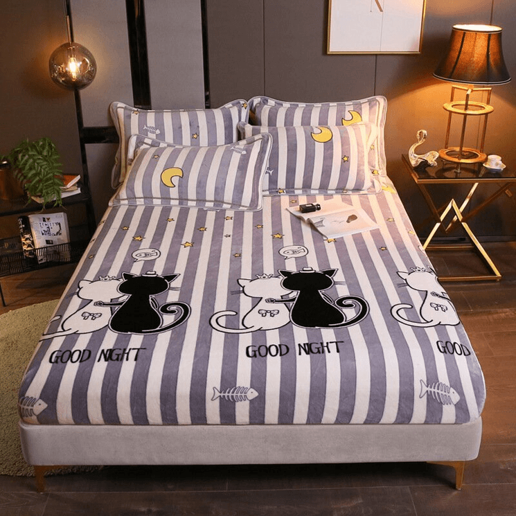 Warmth Heating Micro Fleece Extra Soft Cozy Velvet Plush Fitted Bed Sheet【FREE SHIPPING】