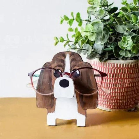 Handmade Glasses Stand F275 Basset Hound