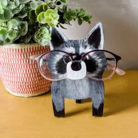 Handmade Glasses Stand F273 Raccoon