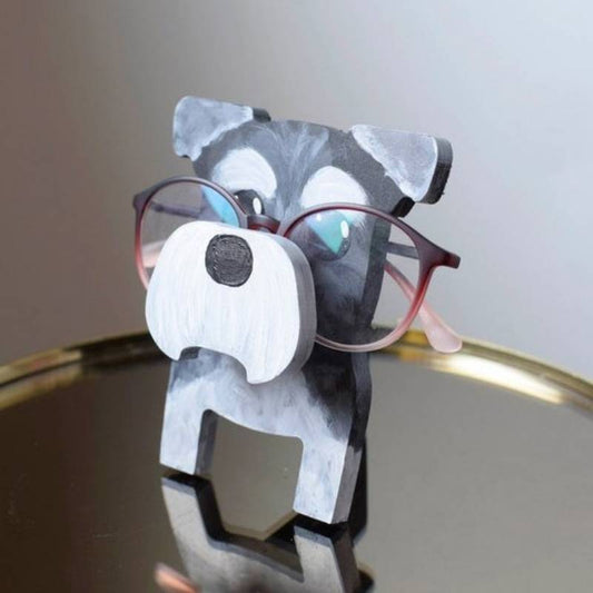 Handmade Glasses Stand F046 Schnauzer