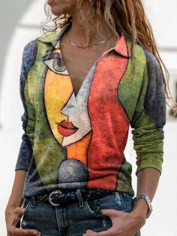 Picasso Dreams V-Neck Top
