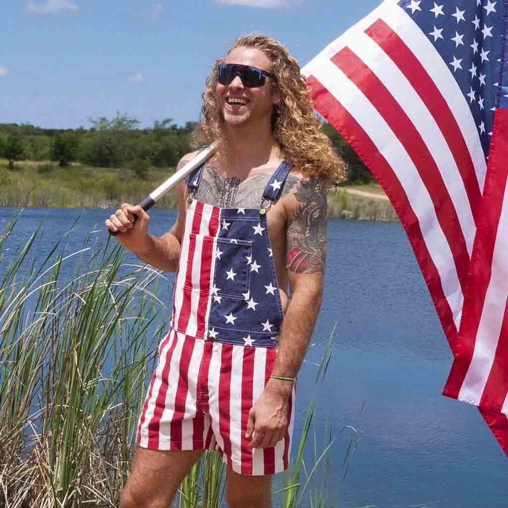 American Flag Overalls Shorts - Your Best Shorts for July 4th