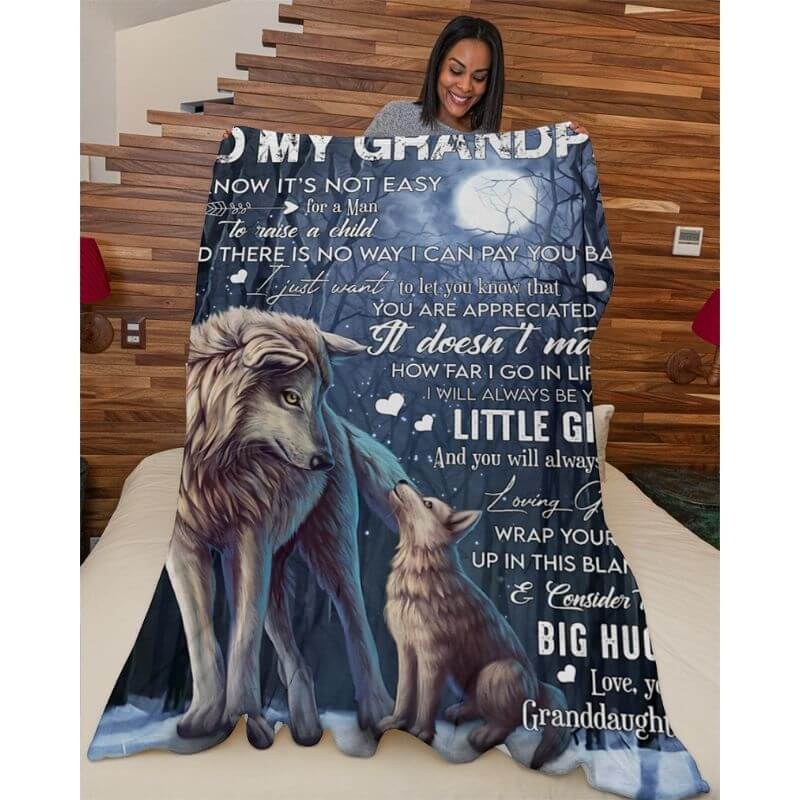 To My Grandpa - From Granddaughter - A371 - Premium Blanket