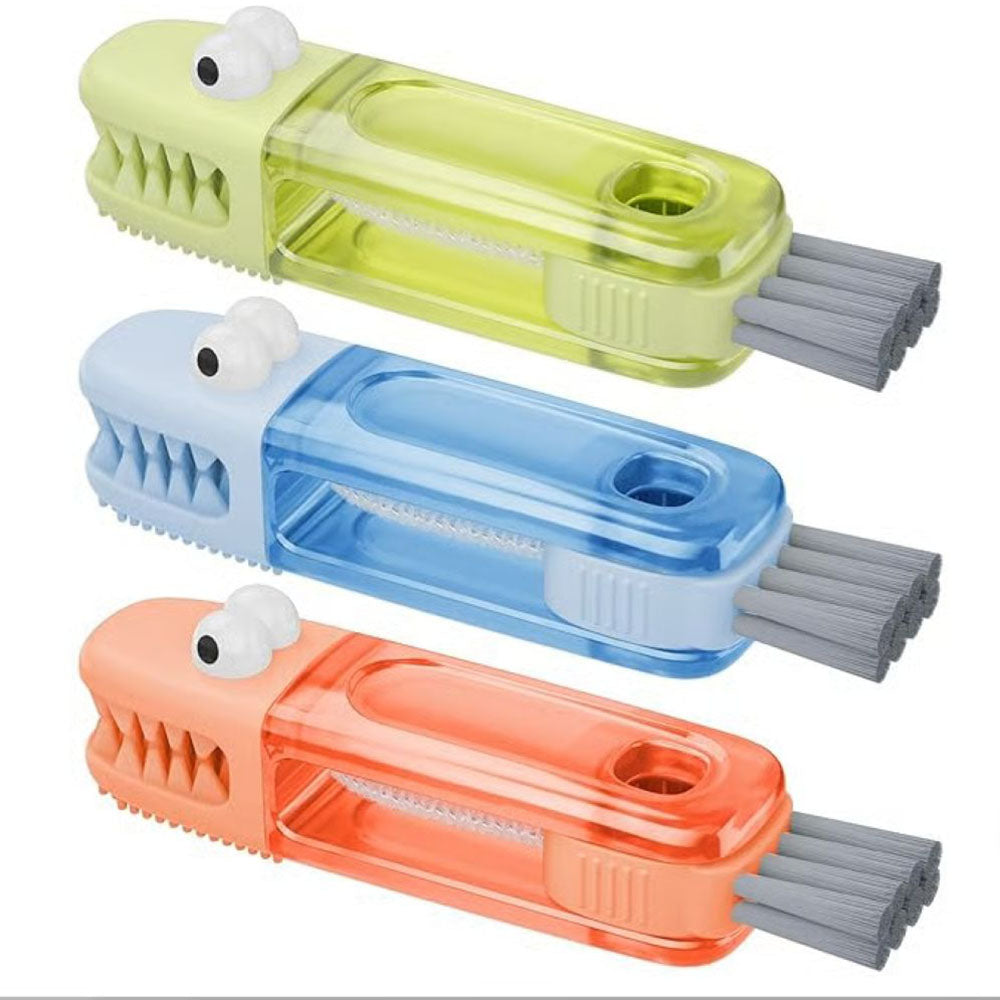 3-in-1 Crocodile Brush - Deep Cleaning for Narrow Cup Lids & Tableware Gaps