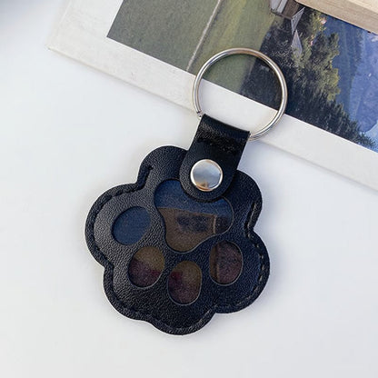 Pet Paw Shaped Leather Keychain
