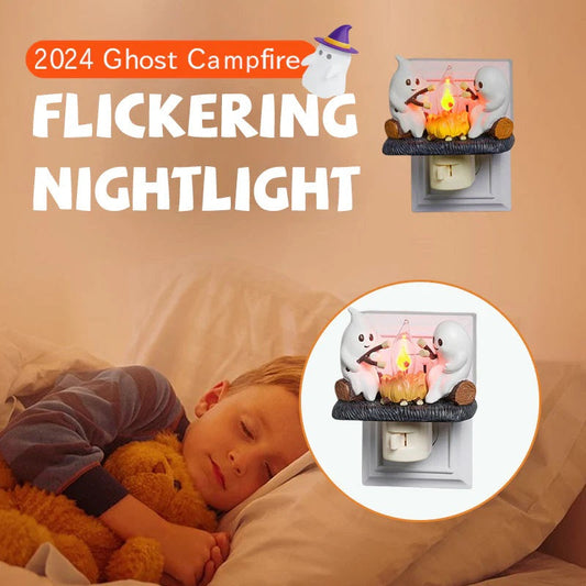 Halloween Ghost Campfire Flickering Night Light