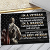 I Am a Warrior - Veteran - D326 - Doormat