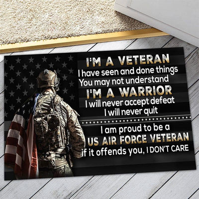 I Am a Warrior - Veteran - D326 - Doormat