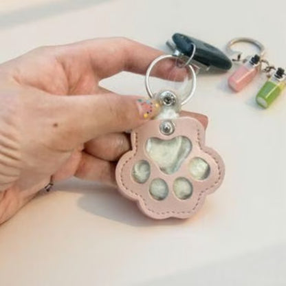 Pet Paw Shaped Leather Keychain