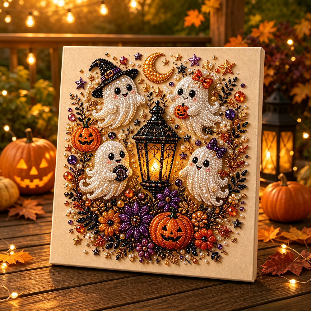 Halloween Pearl Diamond Art Kit – 3D Beaded DIY Art Kits for Adults