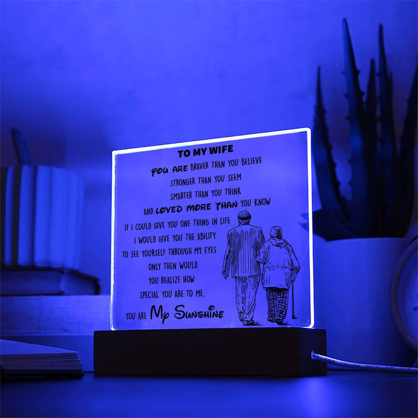 To My Wife - You Are My Sunshine - D346 -  LED Acrylic Plaque