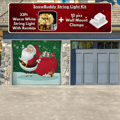 Christmas Snowflake Santa Garage Door Covers F582