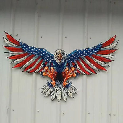 Handmade Bald Eagle with Flag Wings