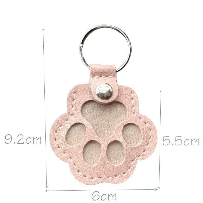 Pet Paw Shaped Leather Keychain