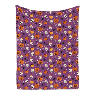 Pumpkin Skull - A517 - Halloween Premium Blanket