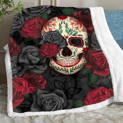 Rose Skull - B184 - Premium Blanket