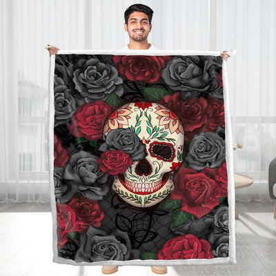 Rose Skull - B184 - Premium Blanket