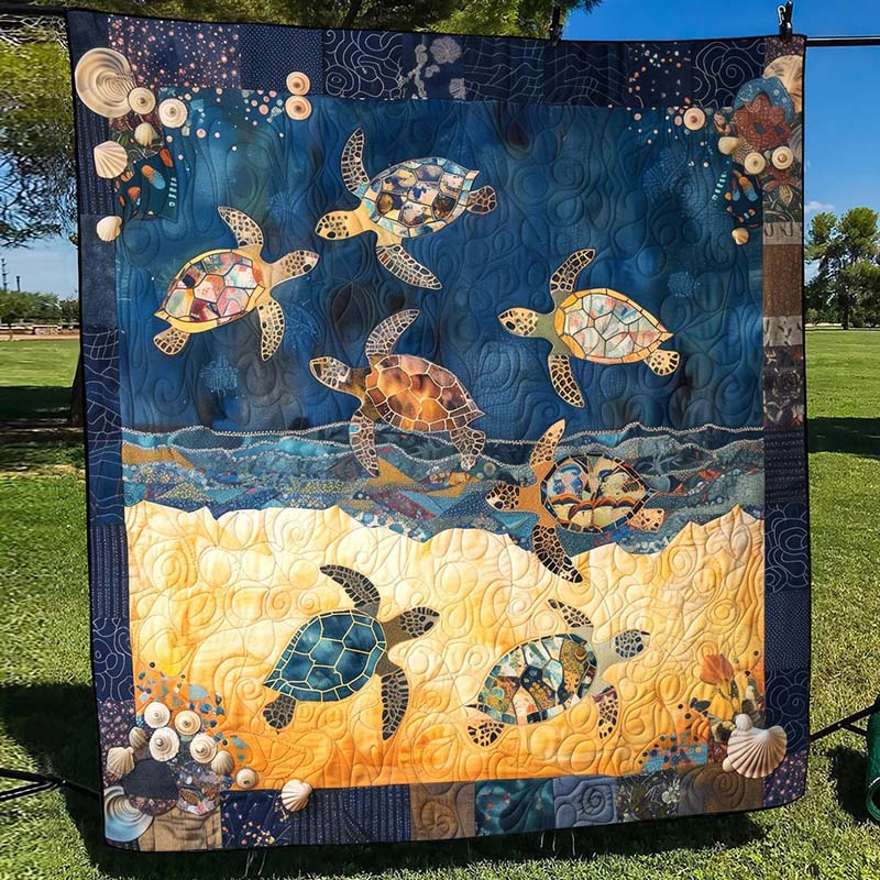 Sea Turtle Mingle Blanket - D243 - Premium Blanket – Nberd