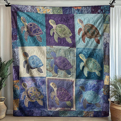 Coastal Bliss Turtle Blanket - D301 - Premium Blanket