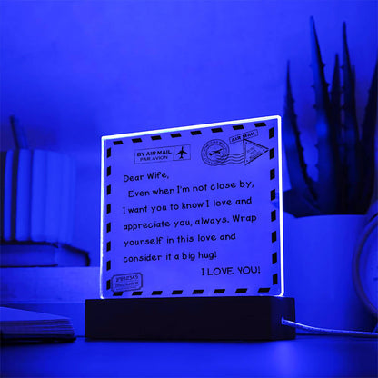 To My Wife - I Love You - D351 -  LED Acrylic Plaque
