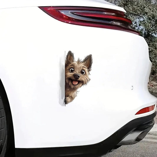 Cairn Terrier Dog - Peekaboo Dog Head Car Sticker - DS004